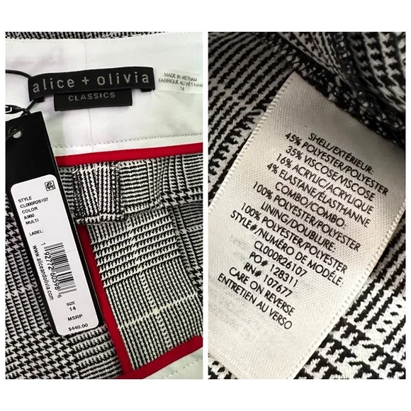 Alice + Olivia Maricruz Plaid Wide Leg Side Snap Pants - Picture 12 of 15